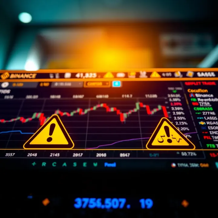 Conceptual graphic showing digital financial exchange platform with caution symbols highlighting user risks and government oversight