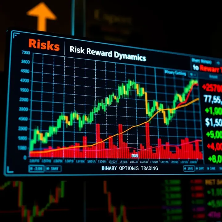 Graph showing potential risks and rewards in binary options trading