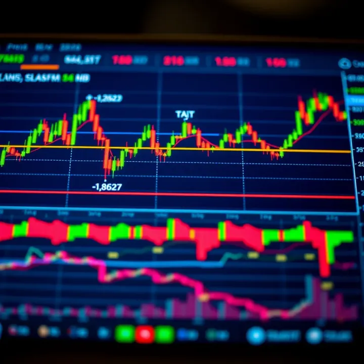 Effective Binary Trading Strategies Using TradingView Tools Graphical representation of trading strategies with candlestick patterns and trend lines on a digital trading interface
