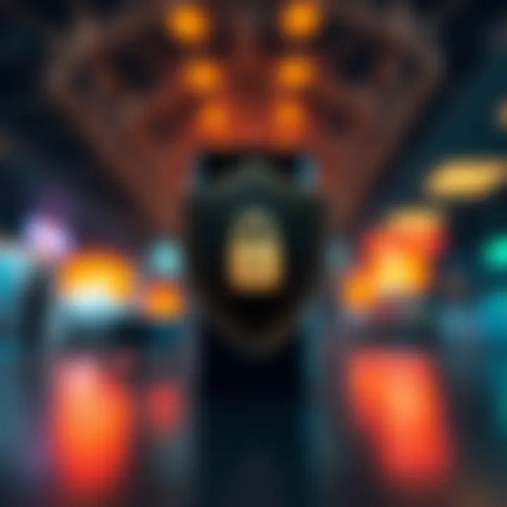 Secure shield icon representing protection in mobile trading applications