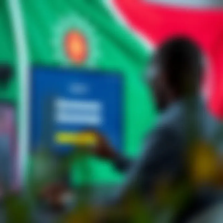 User registering on an online trading platform with Kenya flag in background