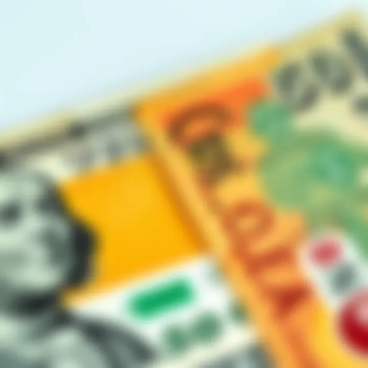 US Dollar and Kenyan Shilling Banknotes Comparison Close-up view of US dollar and Kenyan shilling banknotes side by side