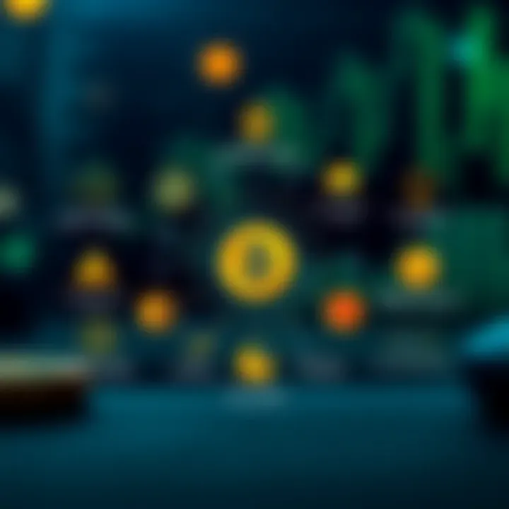 Illustration of strategies and risk management icons related to cryptocurrency trading in Kenya