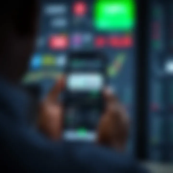 Mobile phone displaying Deriv Go trading interface with various financial charts and trading options