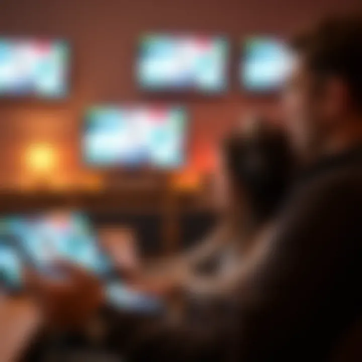 User interacting with LiveBZ digital entertainment on various devices