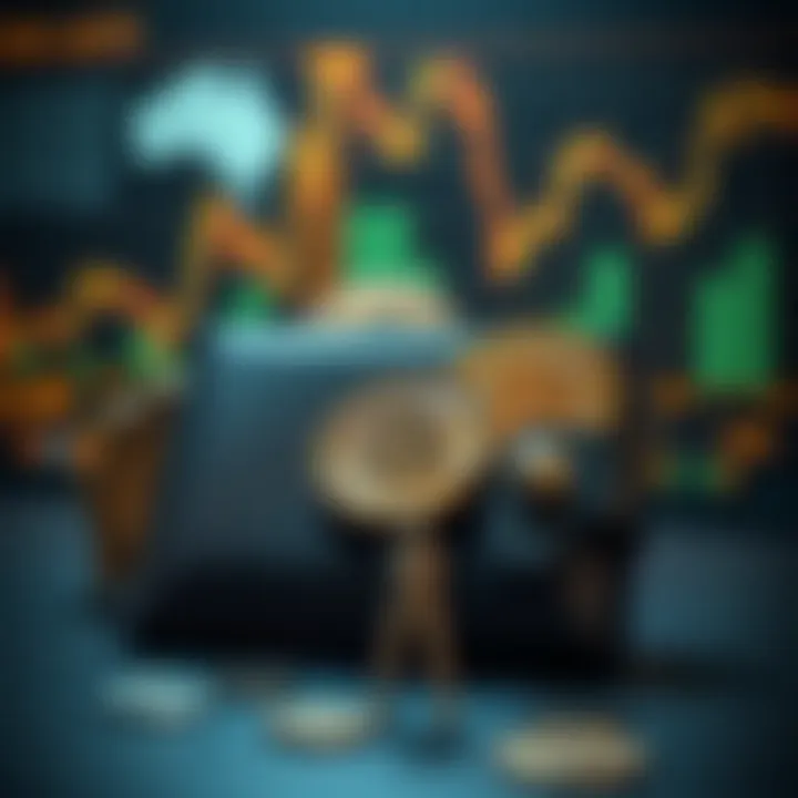 Conceptual illustration of a secure digital wallet protecting various cryptocurrencies amid market volatility