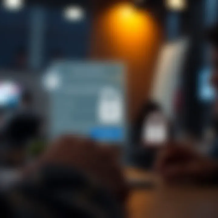 Illustration of digital verification with documents and secure login symbols