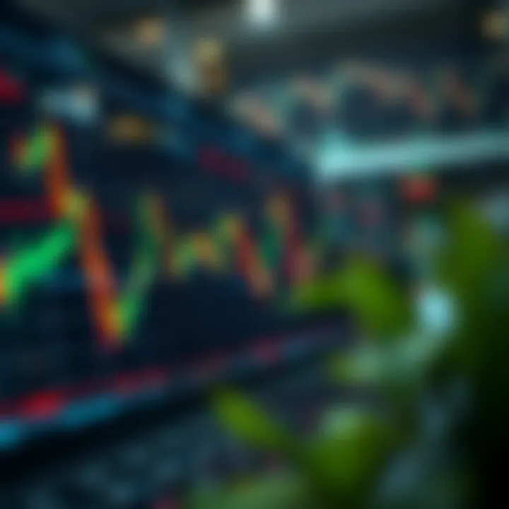 Illustration of forex market trends and currency charts