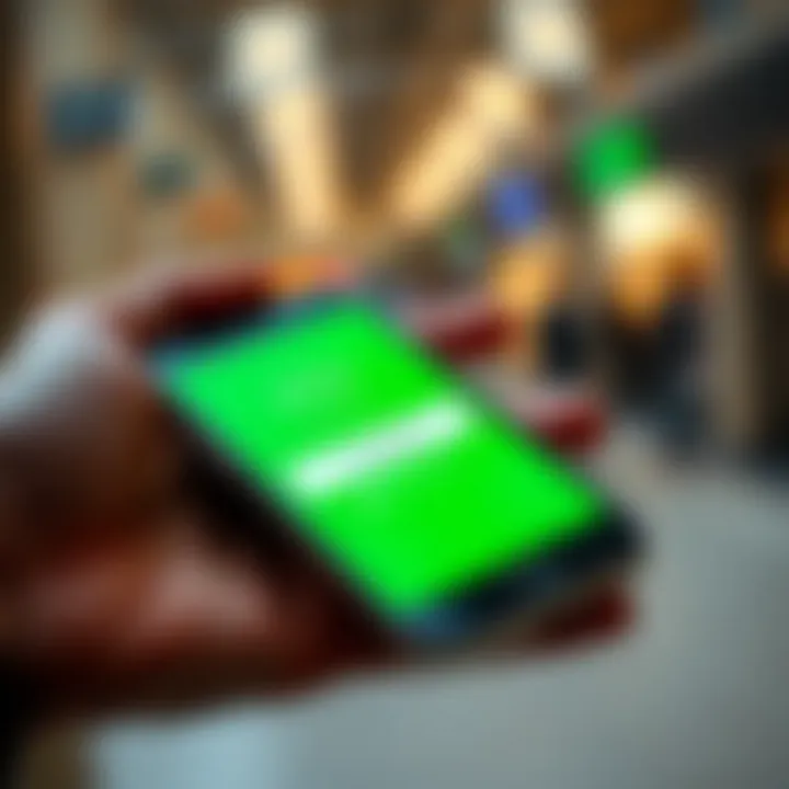 Mobile phone displaying M-Pesa app with transaction confirmation screen