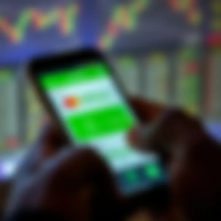 Mobile phone displaying M-Pesa payment interface linked to forex trading platform