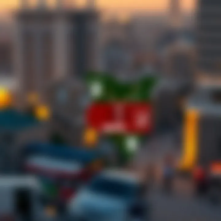 Map highlighting Kenya with icons representing online trading and safety measures