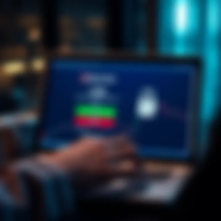 User logging into Olymp Trade platform securely on a laptop