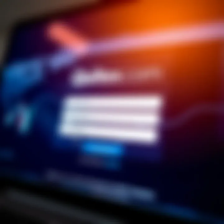 Interface of Quotex.com login screen showing username and password fields for user authentication