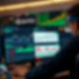 User interface showcasing Quotex trading platform with various financial charts and indicators
