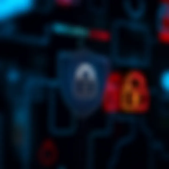 Visual representation of secure login with shield and lock icons emphasizing protection