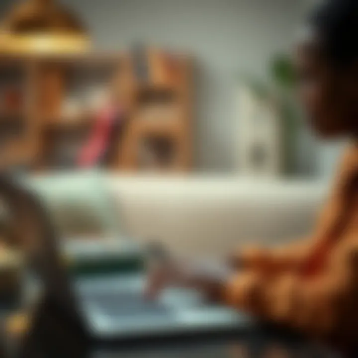 Content creator writing blog posts about local products with a laptop and M-Pesa payment app open