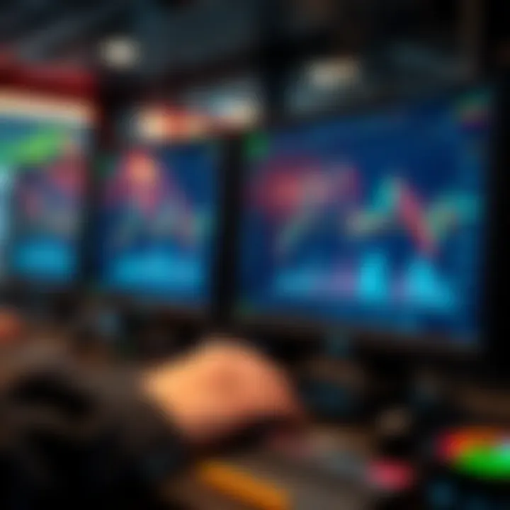 Digital interface displaying automated trading charts and algorithms