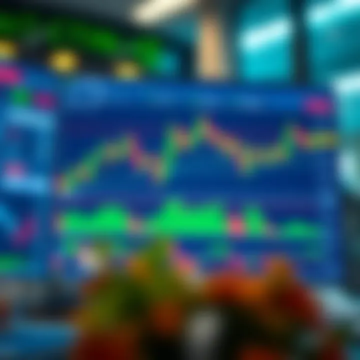 TradingView platform displaying candlestick charts with technical indicators for binary options analysis