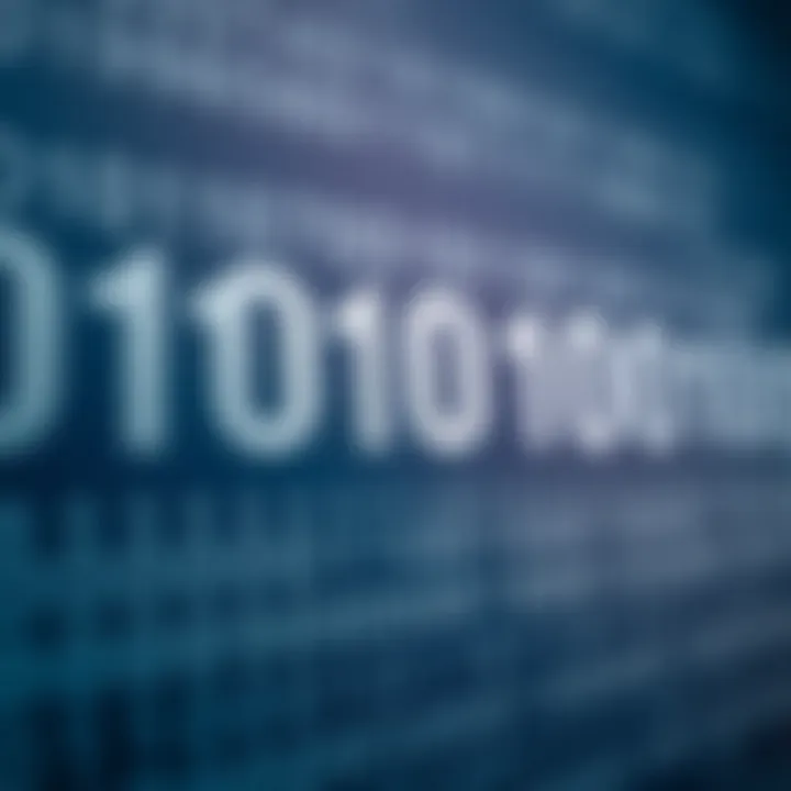 Illustration showing binary digits arranged in a sequence to represent a digital number