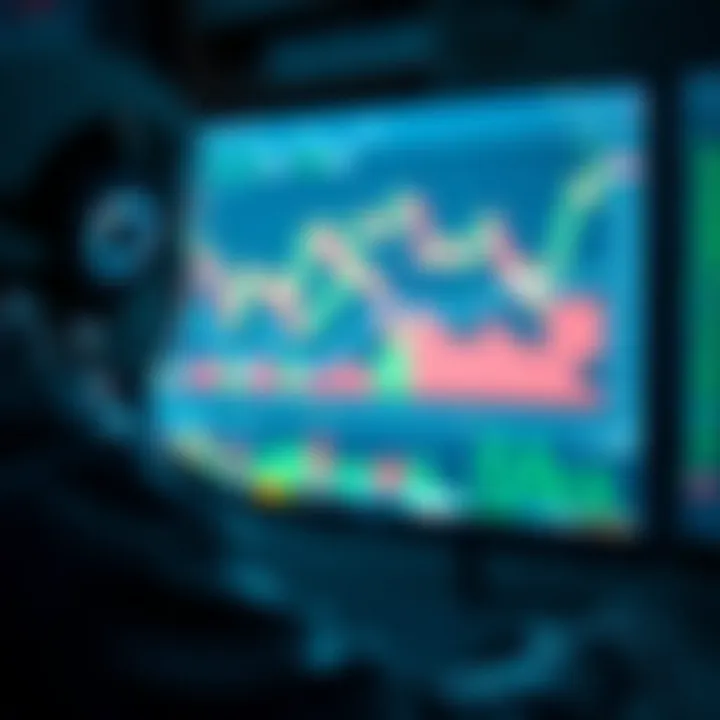 Digital representation of a binary trading bot analyzing market charts on a computer screen