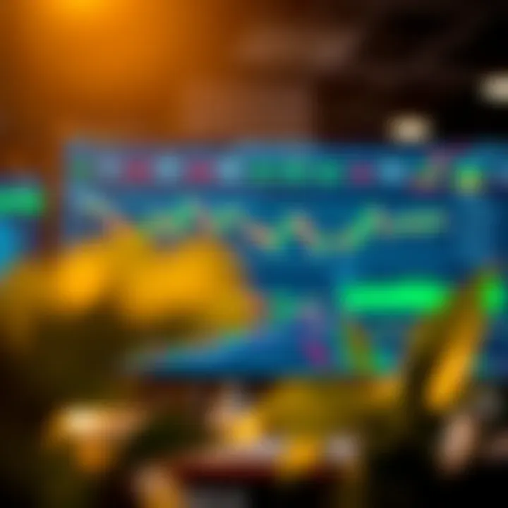 Dashboard view of D Trader platform showing various market charts and trading tools