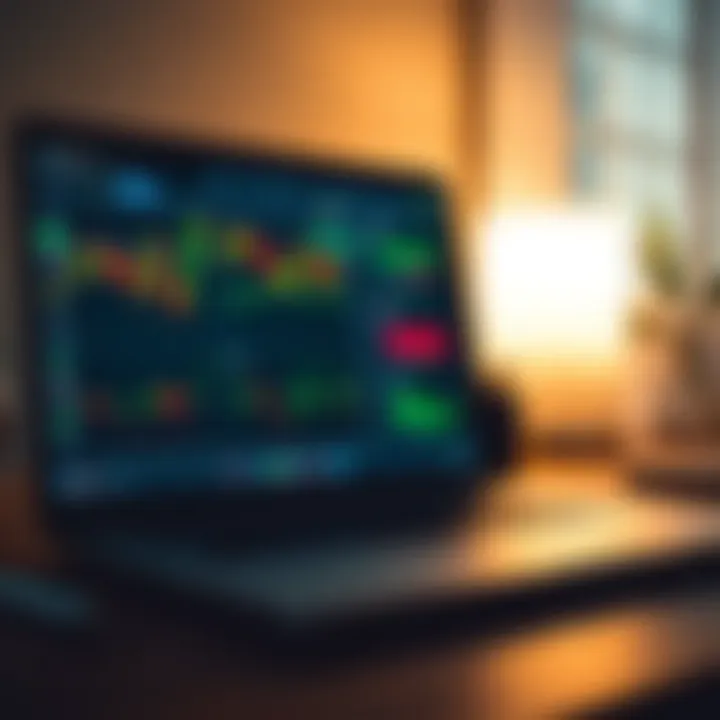 Deriv Trading Platform Features A laptop displaying multiple currency pairs and trading charts on Deriv platform