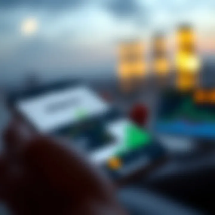 Mobile device displaying Deriv trading app interface with charts and trading options