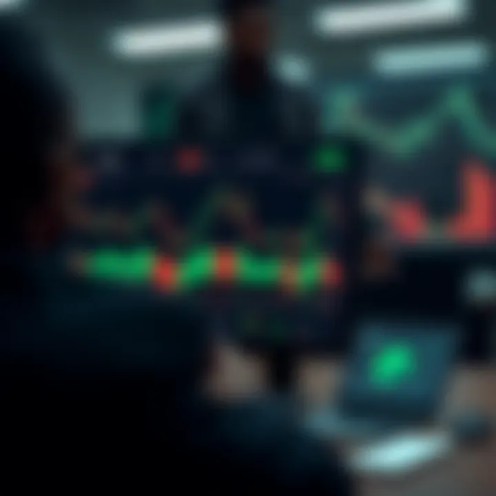 Diagram illustrating the operation of trading bots on the Deriv platform with charts and automated signals