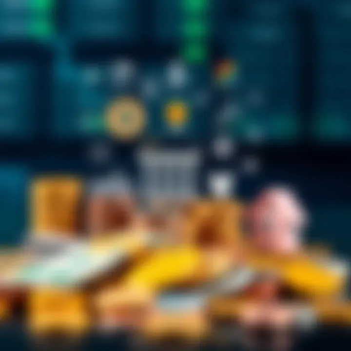 Varied Financial Resources Available Through Finotive Funding in Kenya Illustration of diverse financial resources such as coins, cash, and digital icons representing funding options