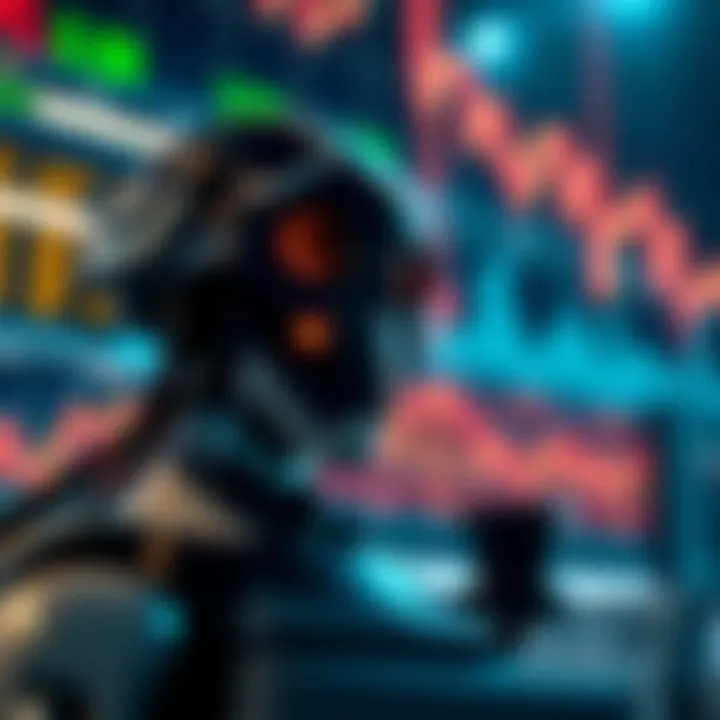 Illustration of automated forex trading system analyzing market data