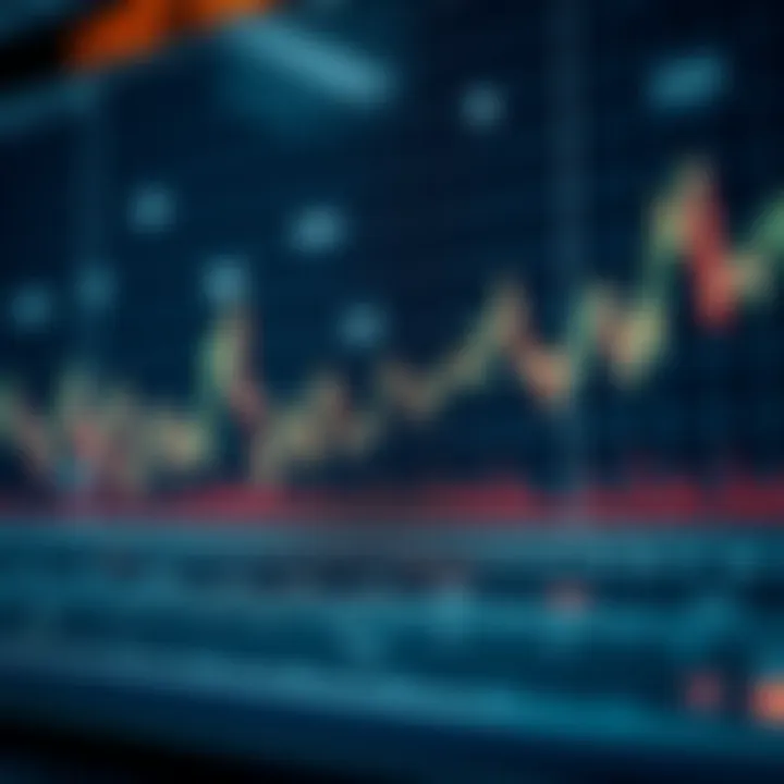 Graph showing currency exchange rates fluctuating over time