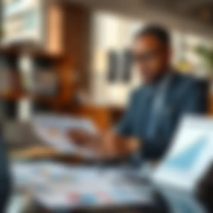 Kenyan entrepreneur reviewing business growth charts in office setting