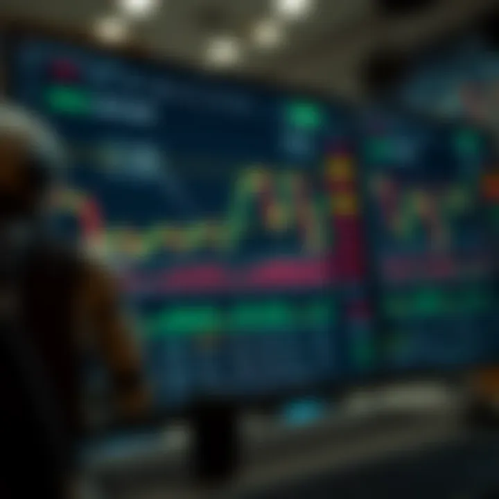 Cryptocurrency Market Charts with Trading Bot Configuration Digital interface displaying cryptocurrency charts and trading bot settings