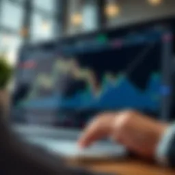 Market Trend Analysis and Essential Trading Tools on Deriv Graph showing upward market trend with highlighted key trading tools on Deriv platform