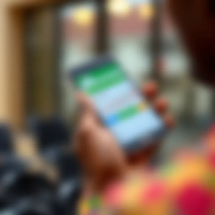 M-Pesa Transactions for Forex Trading in Kenya Mobile phone displaying M-Pesa app with forex trading interface on screen