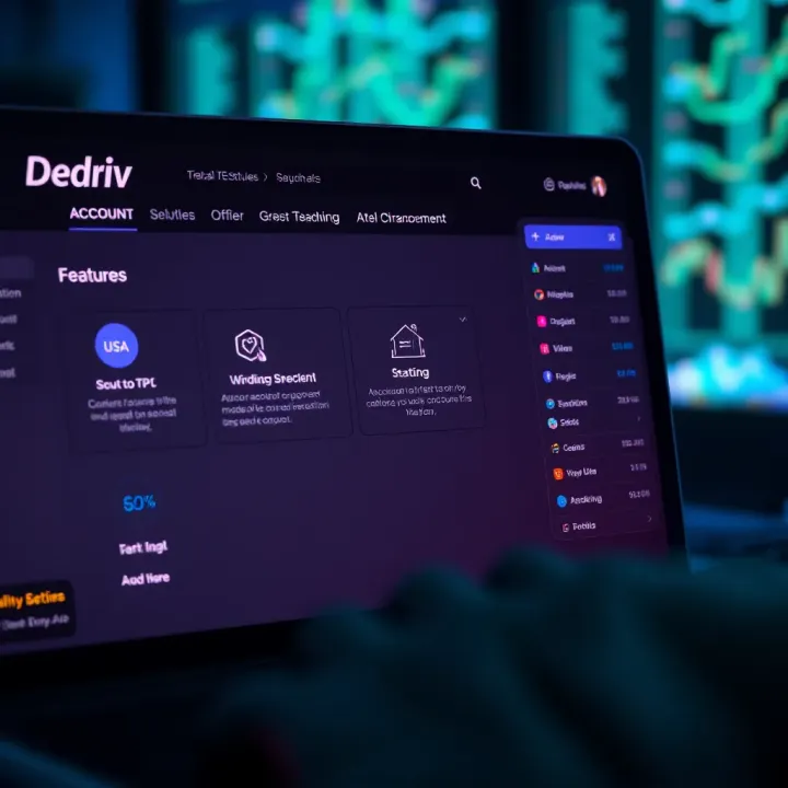 Visual representation of account choices and security features within the Deriv platform