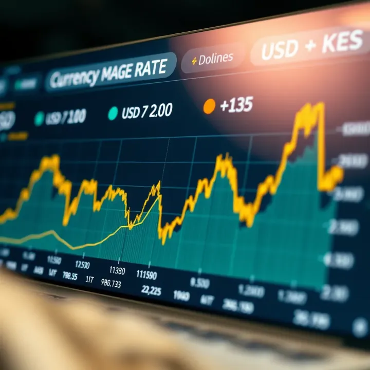 Detailed currency exchange rate chart showing US Dollar to Kenyan Shilling conversion trends