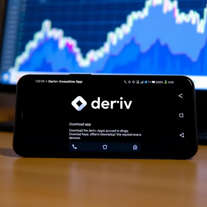 Android device screen showing Deriv app download page from official website