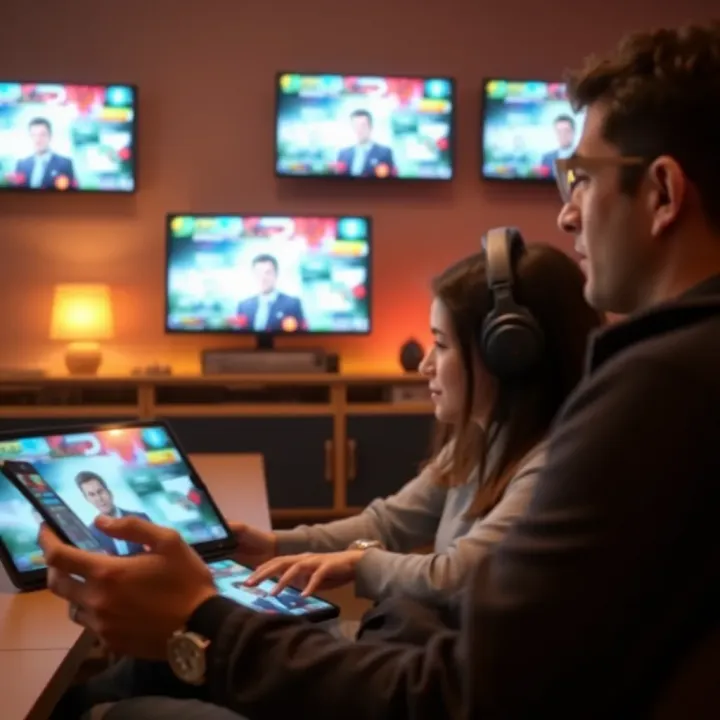 User interacting with LiveBZ digital entertainment on various devices