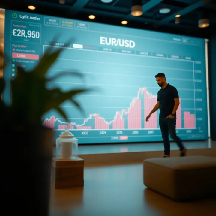Graph showing EUR/USD exchange rate trends influenced by economic indicators and geopolitical events