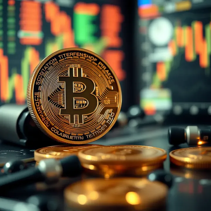 Illustration of factors influencing Bitcoin value including technology and market sentiment