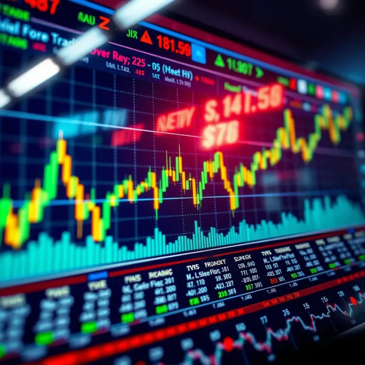 Visual representation of forex market trends with algorithmic trading signals