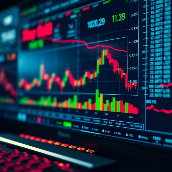 Digital interface showing forex trading tools and risk management indicators