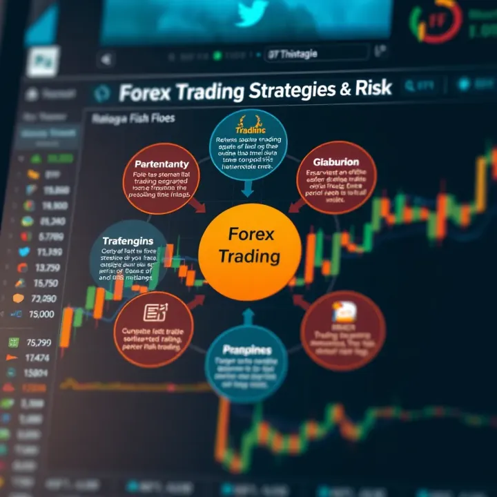 Diagram illustrating key forex trading strategies and risk management techniques