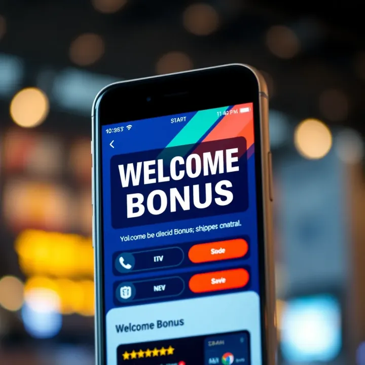 Digital Welcome Bonus Notification on Betting App Illustration of a digital welcome bonus notification on a mobile betting app interface in Kenya