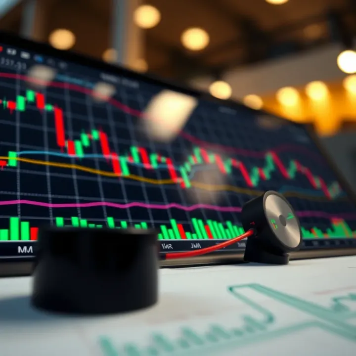 Technical indicators and drawing tools applied on a TradingView chart showcasing trend lines and moving averages