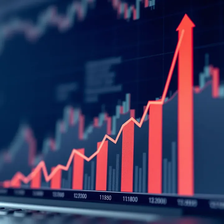 Growth Chart Reflecting Trading Skill Development Graph showing upward trend representing growth in trading skills
