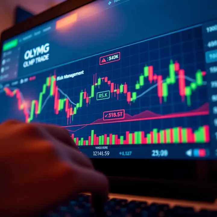 Graph showing trading strategies with risk management indicators highlighted on a digital trading interface