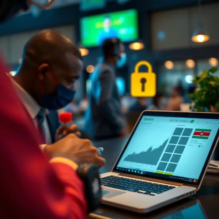 Secure Payment Methods Including M-Pesa for Kenyan Traders Illustration of secure online transaction using mobile payment services compatible with Kenyan currency