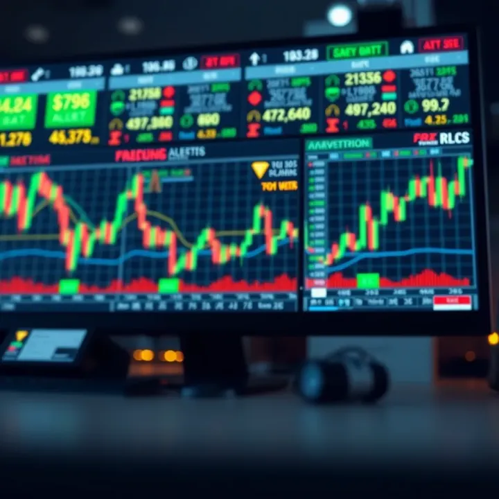 Risk Management Techniques for Forex Bot Trading Conceptual representation of risk management in forex bot trading with charts and alerts